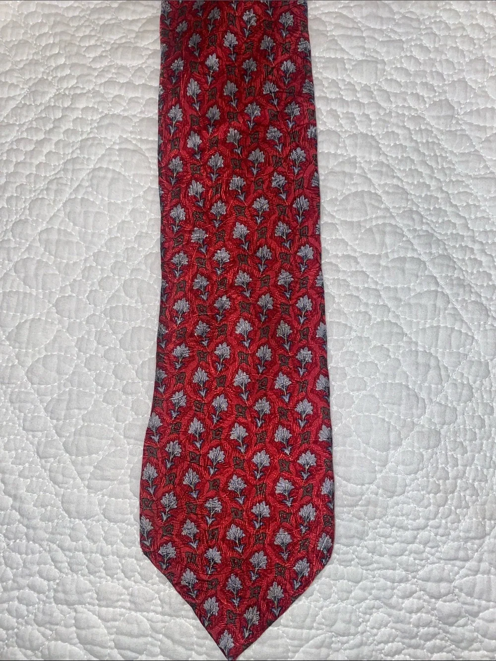 Kolte Men's Tall Red Patterned Silk Tie -
